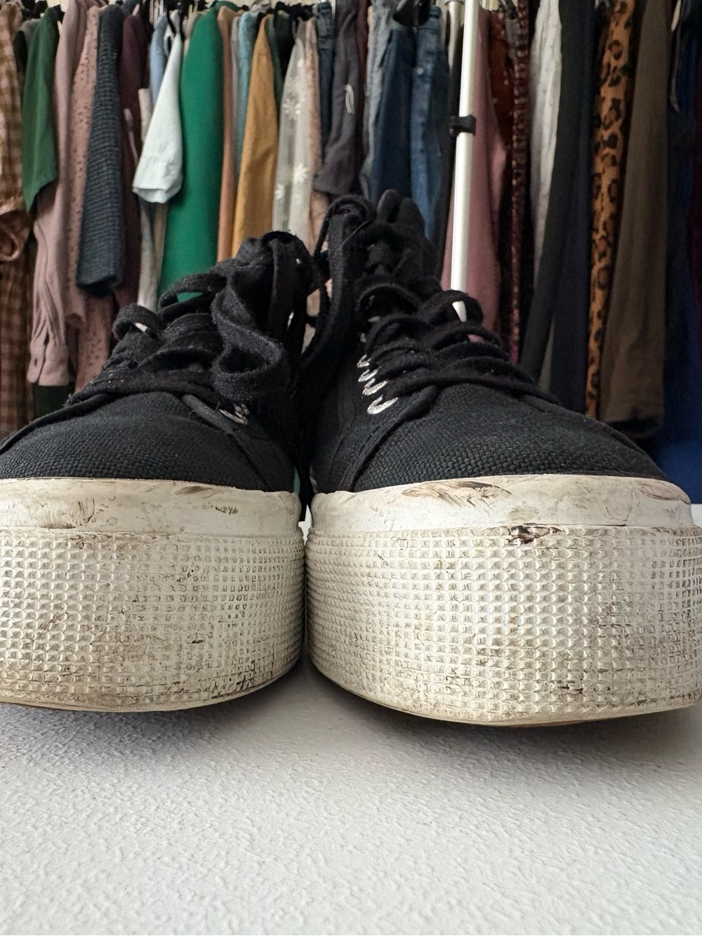 Womens Size 8.5/ Mens Size 7/ 39.5 Superga Black 2705 High Top Platform Sneakers - Picture 6 of 8